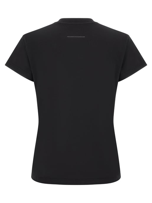 MM6 Maison Margiela Black Cotton T-Shirt - Image 2