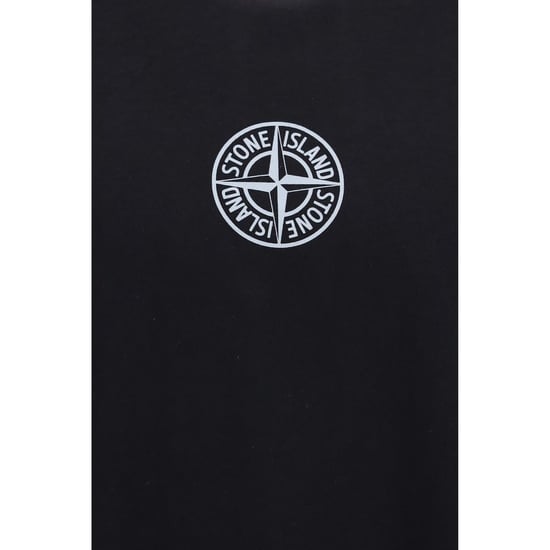 Stone Island Black Cotton T-Shirt - Image 3
