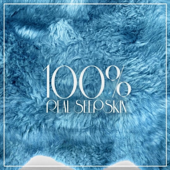 Genuine Sheepskin Diamond Blue Double Natural Fluffy Silky Soft Real Wool Rug - Image 5