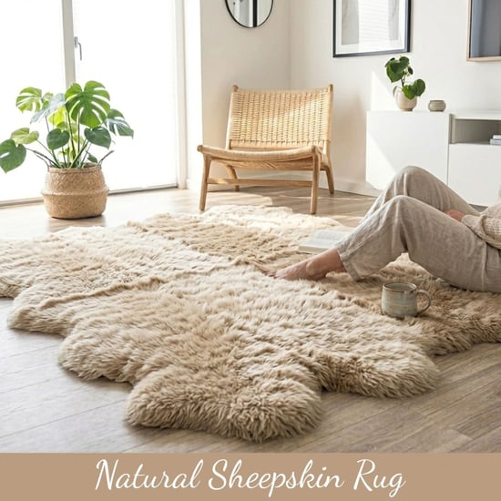 Echte schapenvacht crème quad Natuurlijke Fluffy Silky Soft Real Wollen Tapijt - Image 3