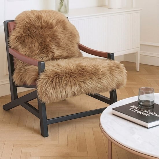Genuine Toffee Brown Sheepskin Natural Silky Soft Fluffy Real Wool Rug - Image 4