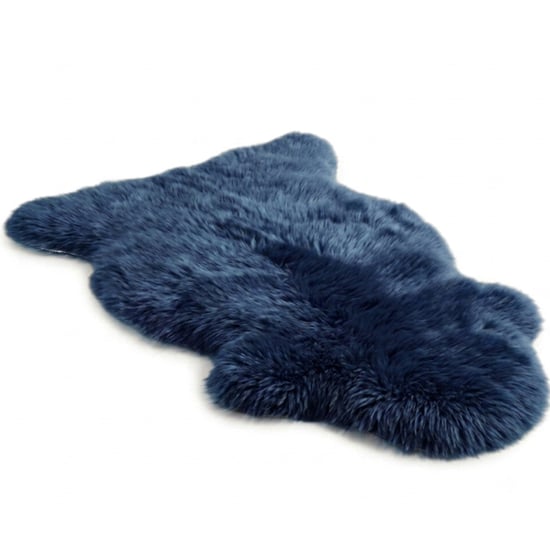 Genuine Diamond Blue Sheepskin Natural Silky Soft Fluffy Real Wool Rug - Image 1