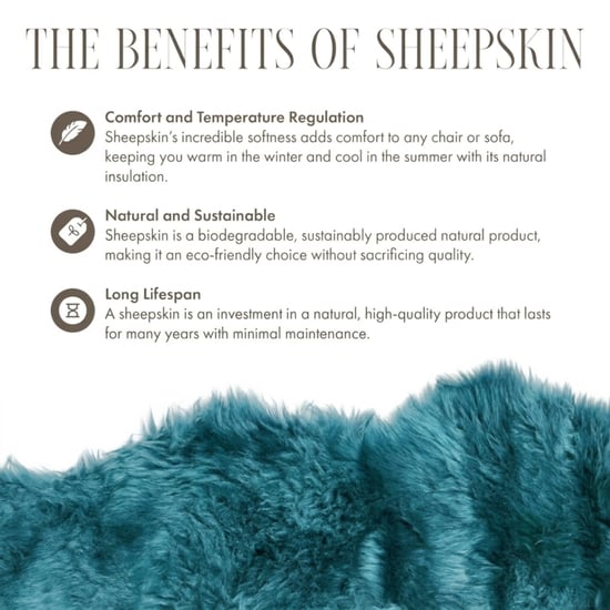 Genuine Sheepskin Diamond Blue Double Natural Fluffy Silky Soft Real Wool Rug - Image 5