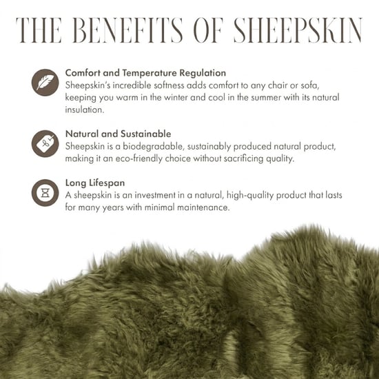 Genuine Sheepskin Green Double Natural Fluffy Silky Soft Real Wool Rug - Image 5