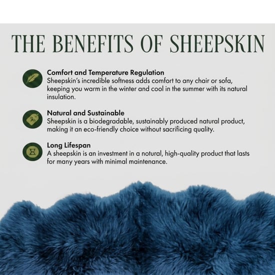 Genuine Diamond Blue Sheepskin Natural Silky Soft Fluffy Real Wool Rug - Image 6