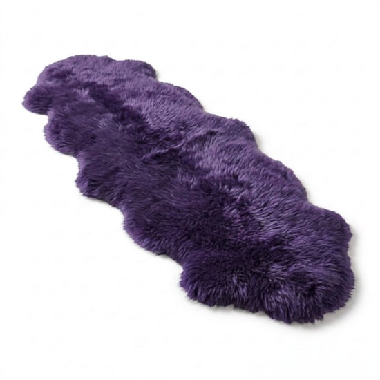 Genuine Sheepskin Violet Double Natural Fluffy Silky Soft Real Wool Rug - Image 2