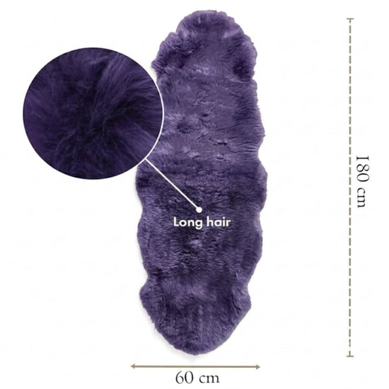 Genuine Sheepskin Violet Double Natural Fluffy Silky Soft Real Wool Rug - Image 3