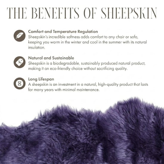 Genuine Sheepskin Violet Double Natural Fluffy Silky Soft Real Wool Rug - Image 6
