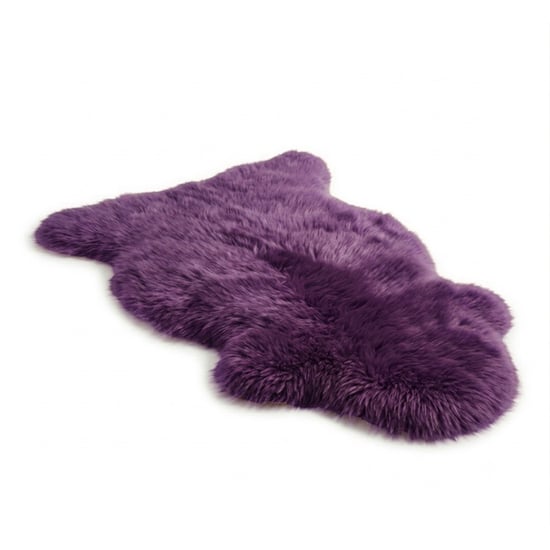 Genuine Bright Violet Sheepskin Natural Silky Soft Fluffy Real Wool Rug - Image 1