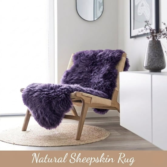 Echte schapenvacht violet dubbel natuurlijke pluizige zijdezachte echte wollen tapijt - Image 3