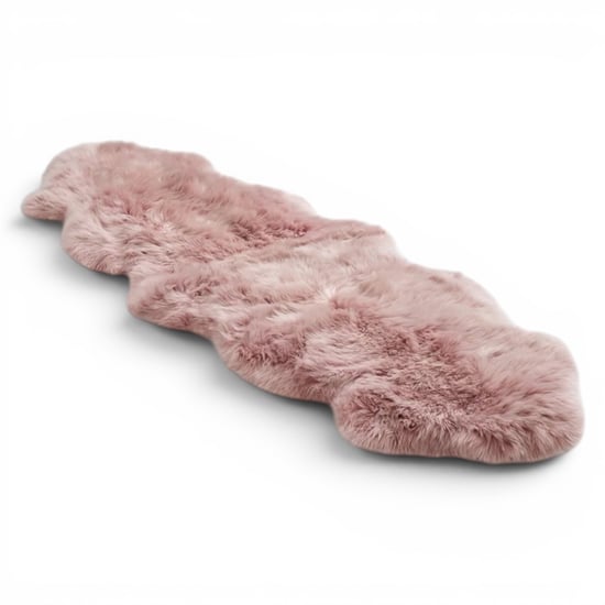 Genuine Sheepskin Rosa Pink Double Natural Fluffy Silky Soft Real Wool Rug - Image 1