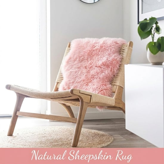 Genuine Sheepskin Rosa Pink Double Natural Fluffy Silky Soft Real Wool Rug - Image 3