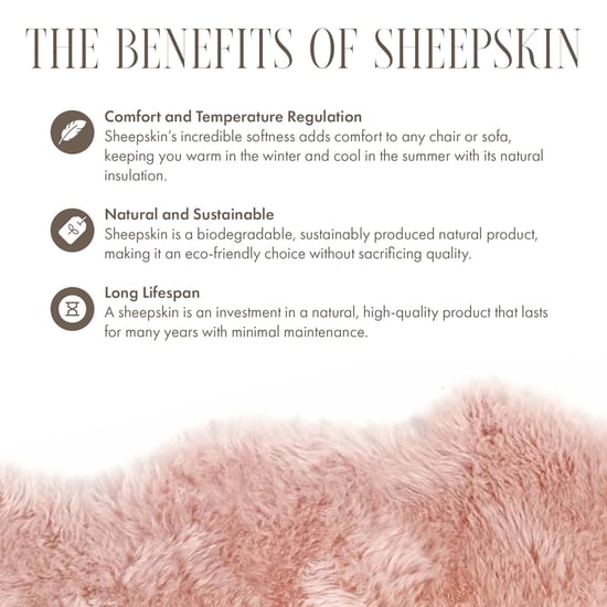 Genuine Sheepskin Rosa Pink Double Natural Fluffy Silky Soft Real Wool Rug - Image 5
