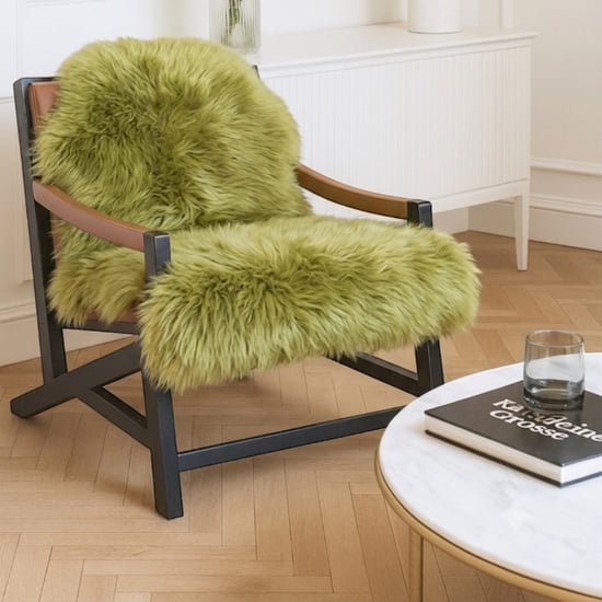 Genuine Green Sheepskin Natural Silky Soft Fluffy Real Wool Rug - Image 3