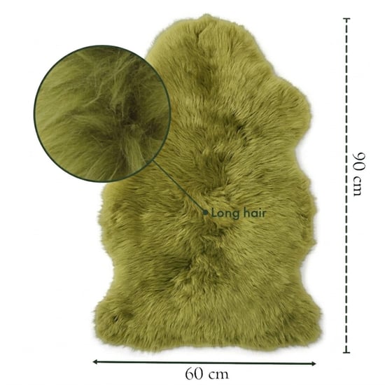 Genuine Green Sheepskin Natural Silky Soft Fluffy Real Wool Rug - Image 3