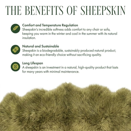 Genuine Green Sheepskin Natural Silky Soft Fluffy Real Wool Rug - Image 6