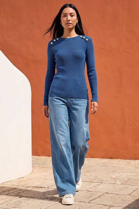 Button Detail Knit Jumper - Image 3