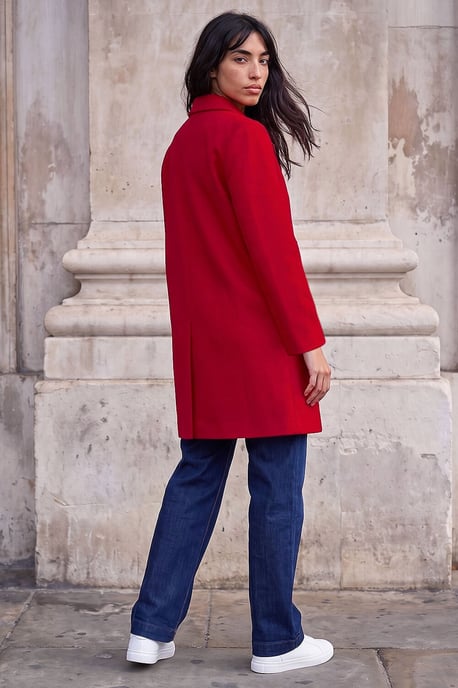 Petite Double Breasted Revere Collar Coat - Image 4