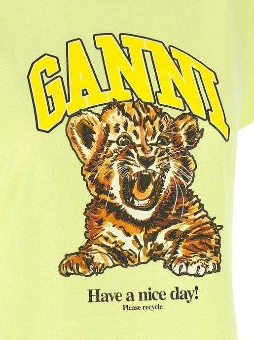 Ganni Bicolor Cotton T-Shirt - Image 4