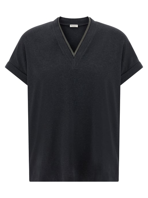 Brunello Cucinelli Gray Cotton T-Shirt - Image 1