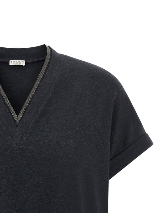 Brunello Cucinelli Gray Cotton T-Shirt - Image 3