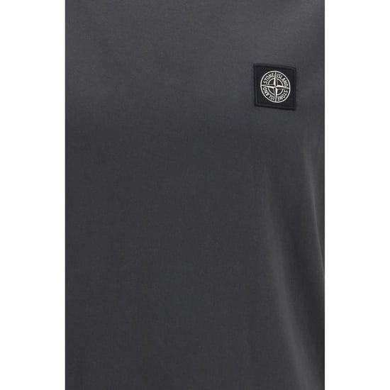 Stone Island Gray Cotton T-Shirt - Image 3