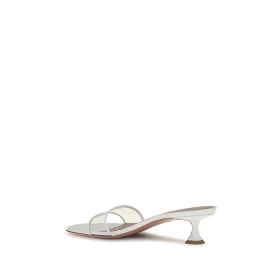 Amina Muaddi Witte Pvc Sandalen - Image 3