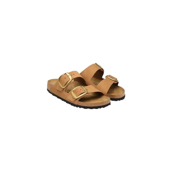 Birkenstock Brown Leather Flat Sandals - Image 4