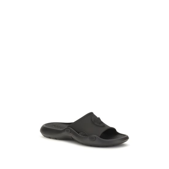 Versace Black Rubber Sandals - Image 2