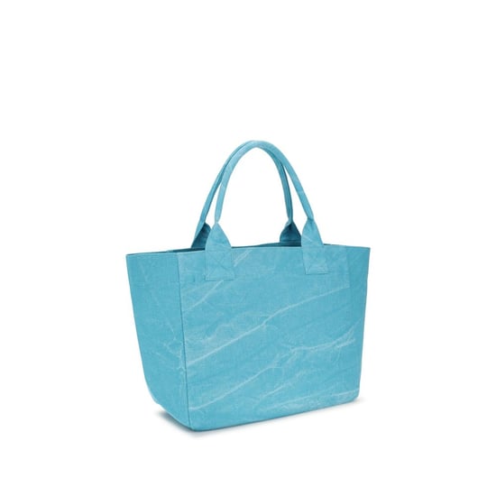 Ganni Blue Recycled Cotton Shoulder Bag - Image 3