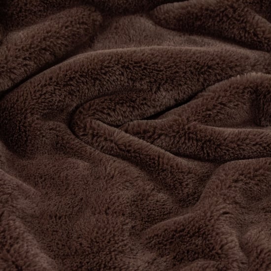 Furn Kallu Double-Sided Faux-Fur Throw, Chocolate - Image 3
