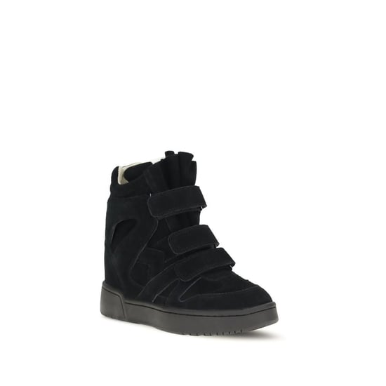 Isabel Marant Black Calf Leather Bos Taurus Sneakers - Image 2