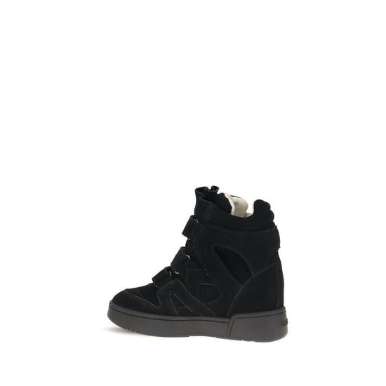 Isabel Marant Black Calf Leather Bos Taurus Sneakers - Image 3