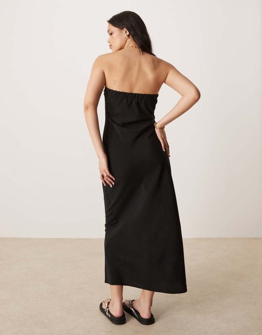 ASOS DESIGN bandeau maxiklänning i svart - Image 3