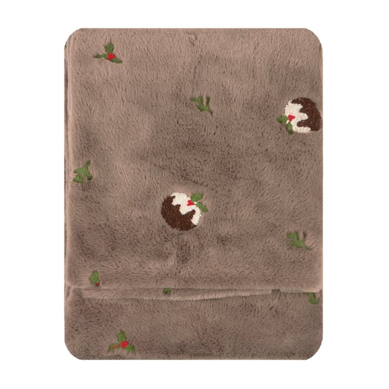Furn Festive Puddings Faux Fur Throw, Mocha - Image 4
