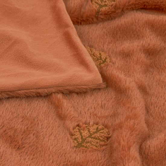 Furn Autumn Trail Embroidered Throw, Rust - Image 3