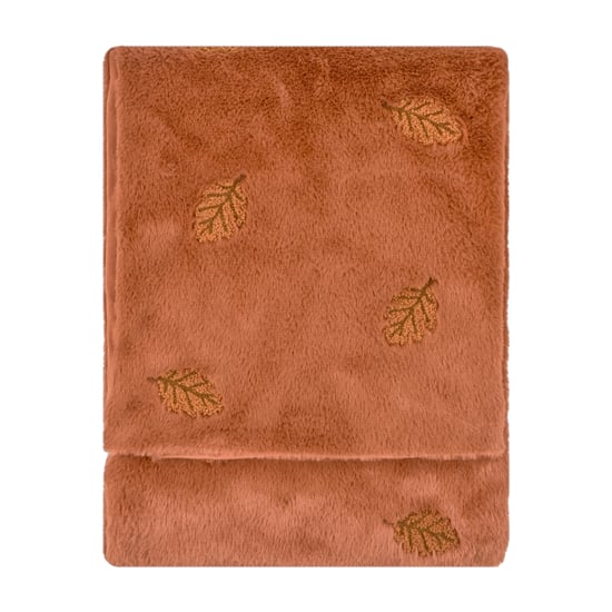 Furn Autumn Trail Embroidered Throw, Rust - Image 4