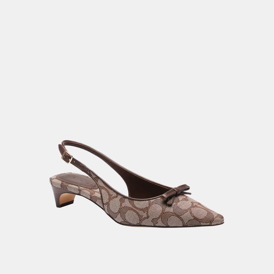 Bow Slingback Heel In Signature Jacquard - Image 1