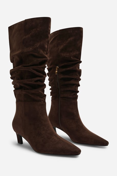 Wheres That From Womens Kensley Ruched Slouch Knee High Snipped Toe Boot - Image 3