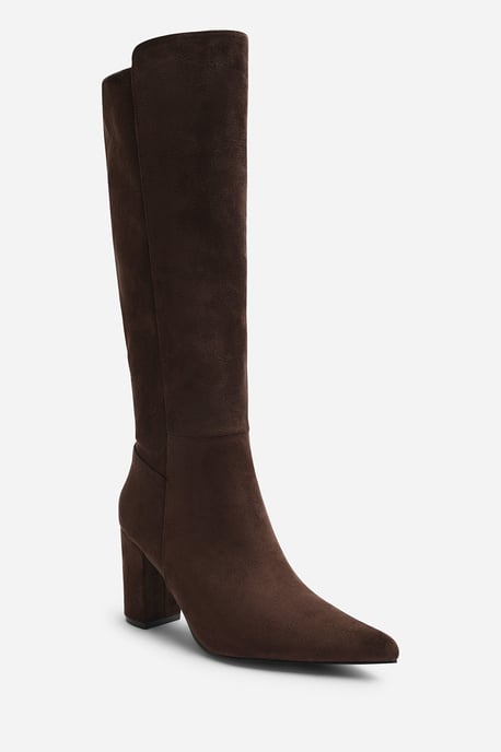 Wheres That From Womens Georgina Stretch Suede Knee High Pointed Boots - Image 2