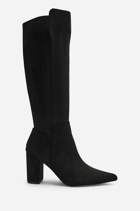 Wheres That From Womens Georgina Stretch Suede Knee High Pointed Boots - Image 1