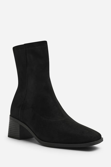 Wheres That From Womens Fioren Square Low Block Heel Stretch Ankle Sock Boot - Image 2