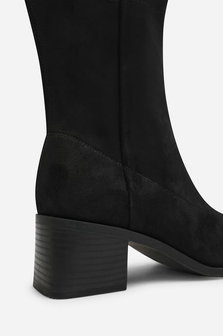 Wheres That From Womens Fioren Square Low Block Heel Stretch Ankle Sock Boot - Image 4
