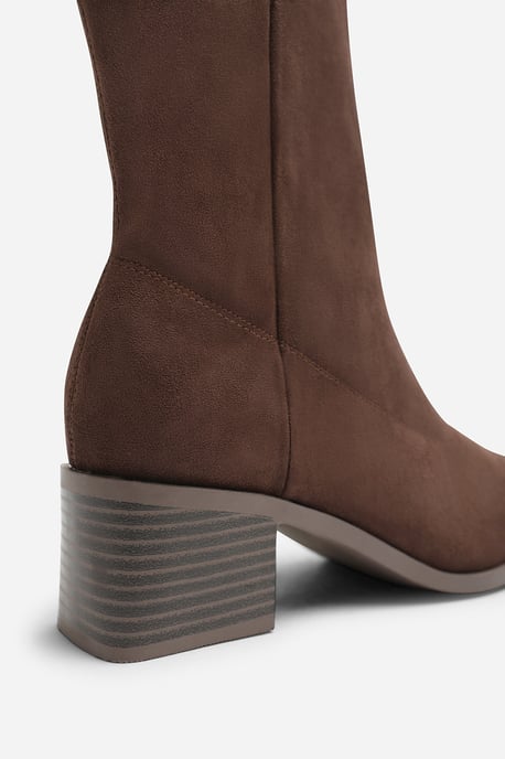 Wheres That From Womens Fioren Square Low Block Heel Stretch Ankle Sock Boot - Image 5
