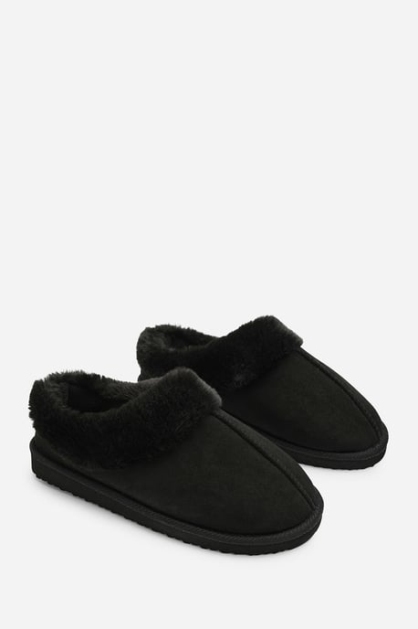Wheres That From Womens Inaya Mule Slippers With Faux Fur Collar Trim - Image 3