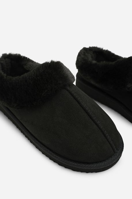 Wheres That From Womens Inaya Mule Slippers With Faux Fur Collar Trim - Image 4
