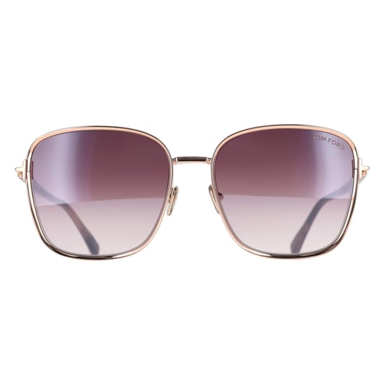 Tom Ford Square Womens Shiny Rose Gold Rose Smoke Gradient FT1029 Fern - Image 2