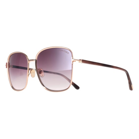 Tom Ford Square Womens Shiny Rose Gold Rose Smoke Gradient FT1029 Fern - Image 3