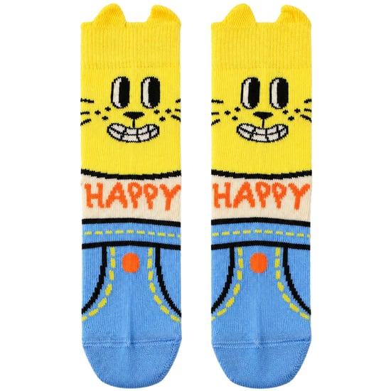 Happy Socks 1-Pack Yellow Cat Logo - Image 1