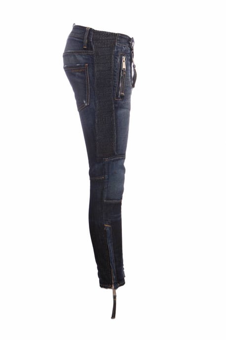 Dsquared2 blue patchwork biker jeans. - Copy - Image 4